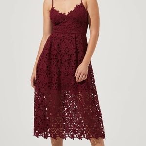 ASTR the Label A-Line Lace Midi Dress